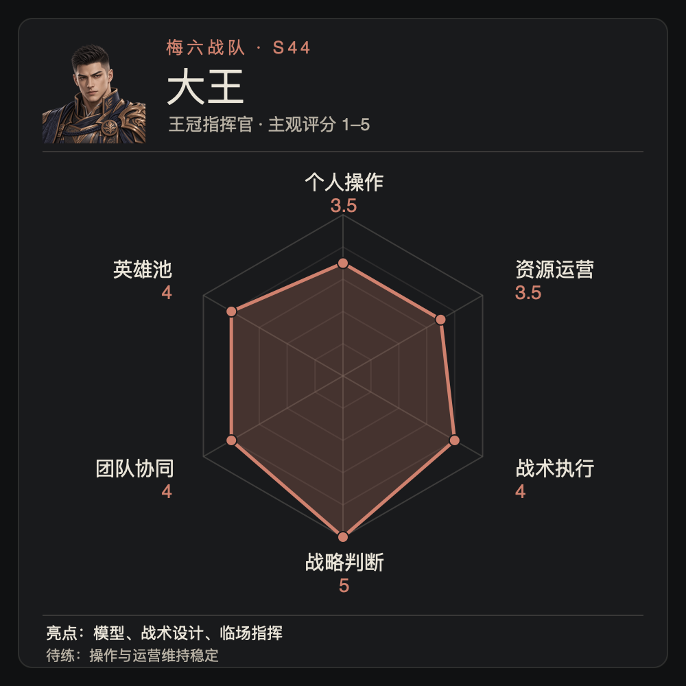 大王个人能力雷达图
