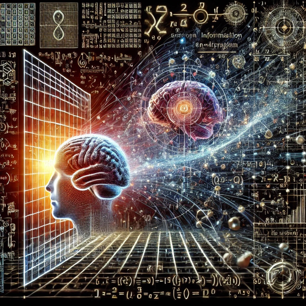 抽象神经网络穿过发光信息边界的深色概念图